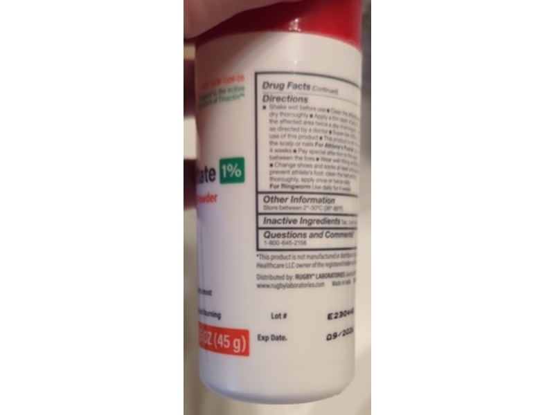 Rugby Tolnaftate 1% Antifungal Powder, 1.5 oz/45 g