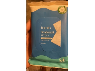 Fomin Deodorant Wipes, 15 Count