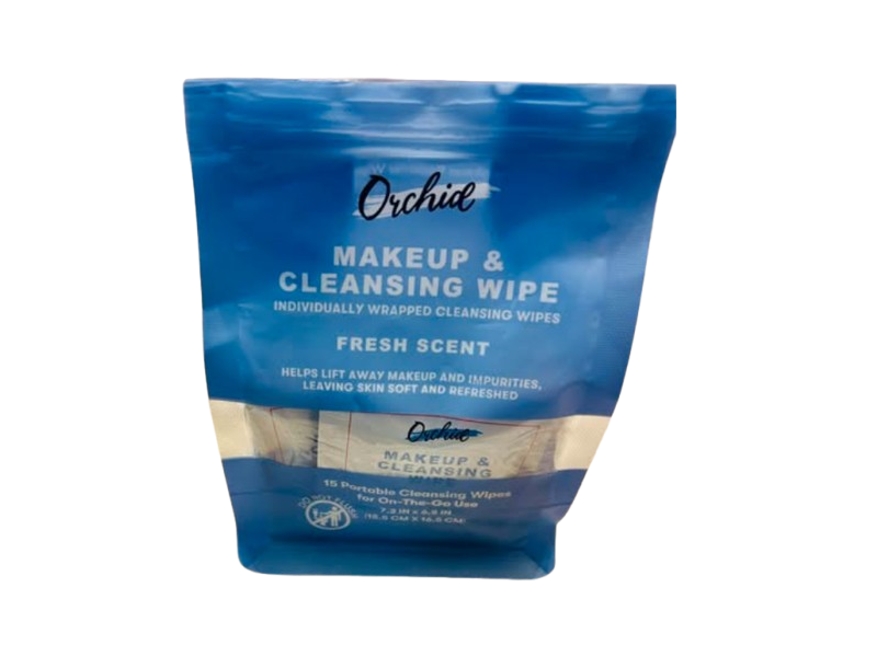 Orchid Makeup & Cleansing Wipes, Fresh Scent, 15 Count