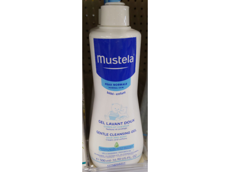 Mustela Gentle Cleansing Gel, Avocado, 16.90 fl oz/500 mL