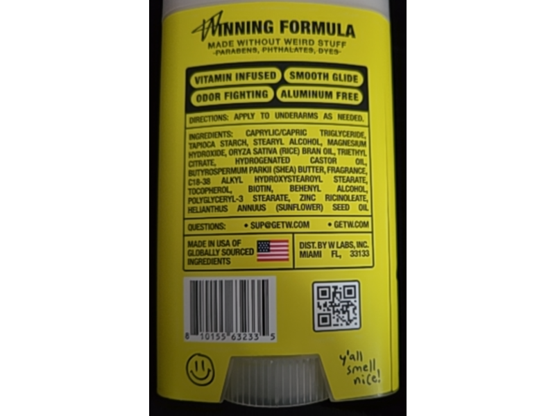 W Deodorant, W Original, 2.6 oz/74 g