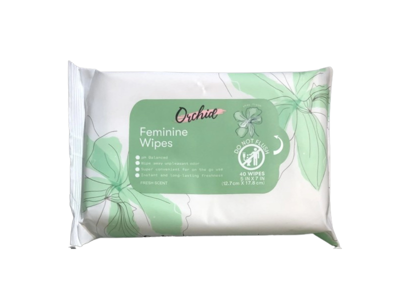 Orchid Feminine Wipes, Fresh Scent, 40 Count
