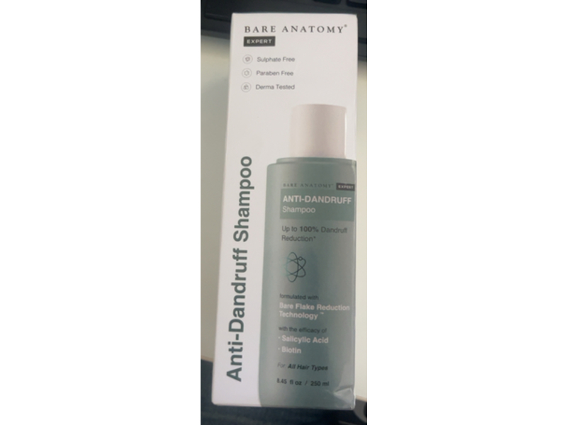 Bare Anatomy Expert Anti-Dandruff Shampoo, Salicylic Acid + Biotin, 8.45 fl oz/250 mL