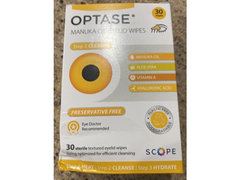 Optase Manuka Oil Eyelid Wipes, 30 Count