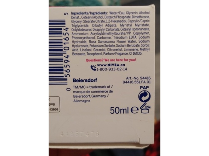 Nivea Rose Care Gel Cream, Hyaluronic acid, 50 mL