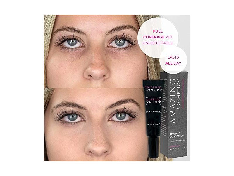 AmazingCosmetics Amazing Concealer, Multipurpose Full Coverage Concealer 0.2 Oz, Light Golden