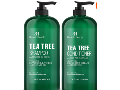 Botanic Hearth Shampoo & Conditioner Set, Tea Tree, 16 fl oz/473 mL, 2 Count