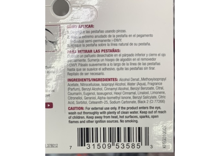 I Envy Long Lasting Individual Eyelash Adhesive, Jet Black, 0.21 oz/6 g