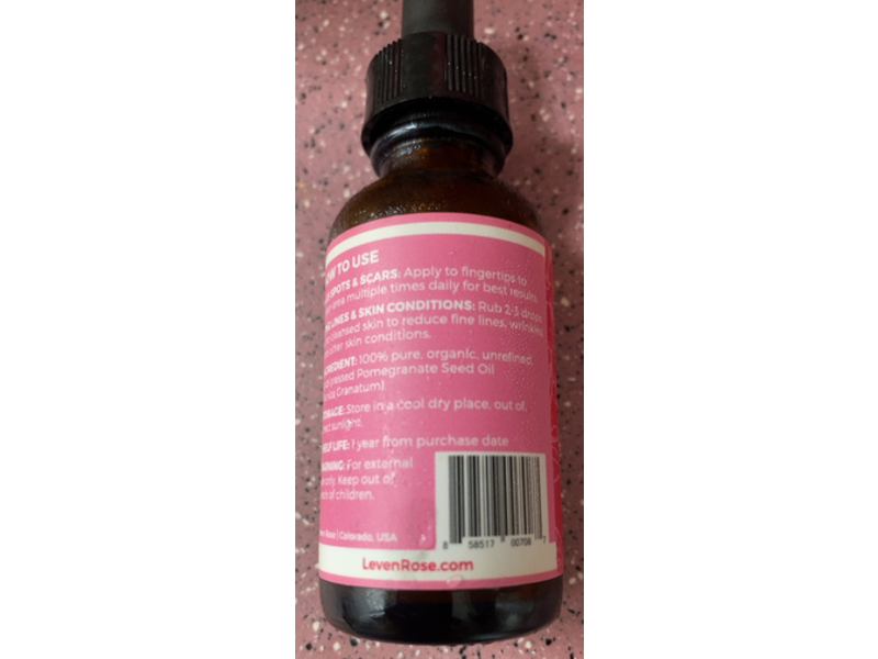 Leven Rose Pomegranate Seed Oil, 1 fl oz/30 mL