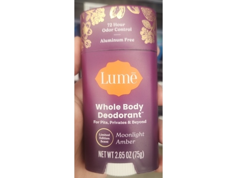 Lume Whole Body Deodorant, Moonlight Amber, 265 oz/75g, Pack Of 2