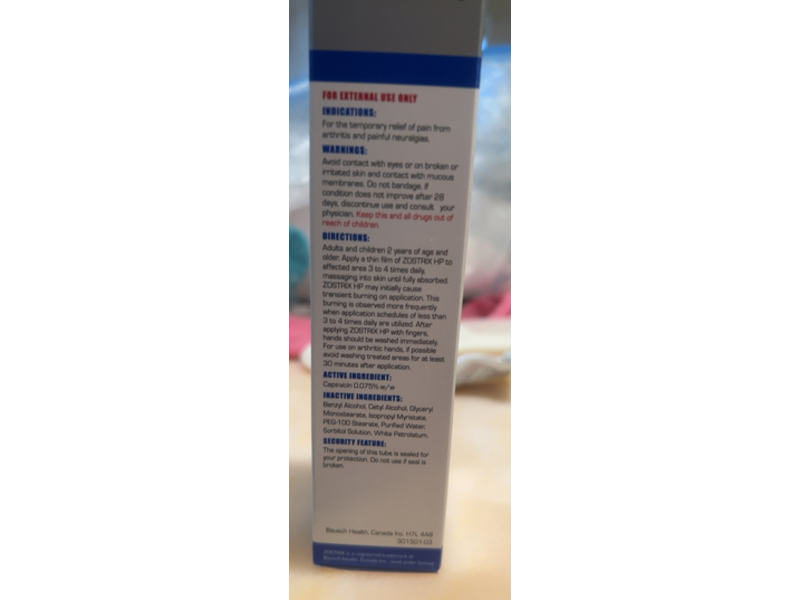 Zostrix Hp Arthritis Pain Relief Analgesic Cream, 60 g