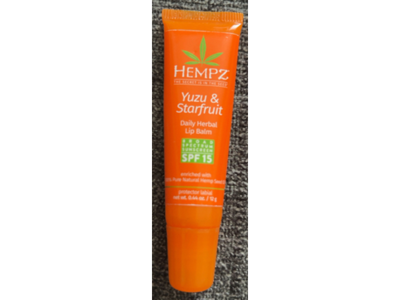 Hempz Yuzu & Starfruit Daily Herbal Lip Balm, SPF 15, 0.44 oz/12 g