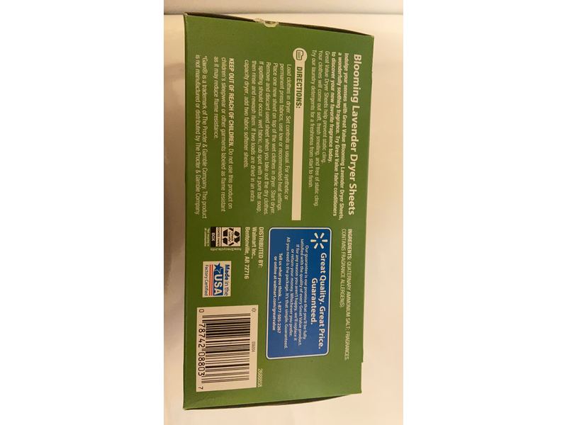 Great Value Ultimate Fresh Dryer Sheets, Blooming Lavender, 160 Count