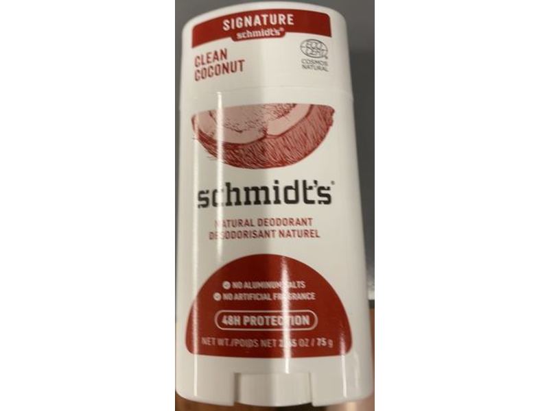 Schmidt's Natural Deodorant, Clean Coconut, 2.65 oz/75 g