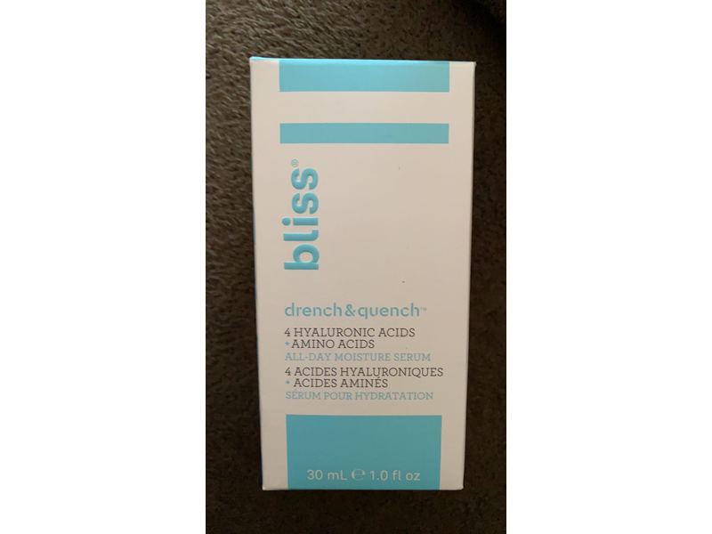 Bliss Drench & Quench Hyaluronic Acid Serum | 4 Hyaluronic Acids + Amino Acids for All Day 1.0 oz