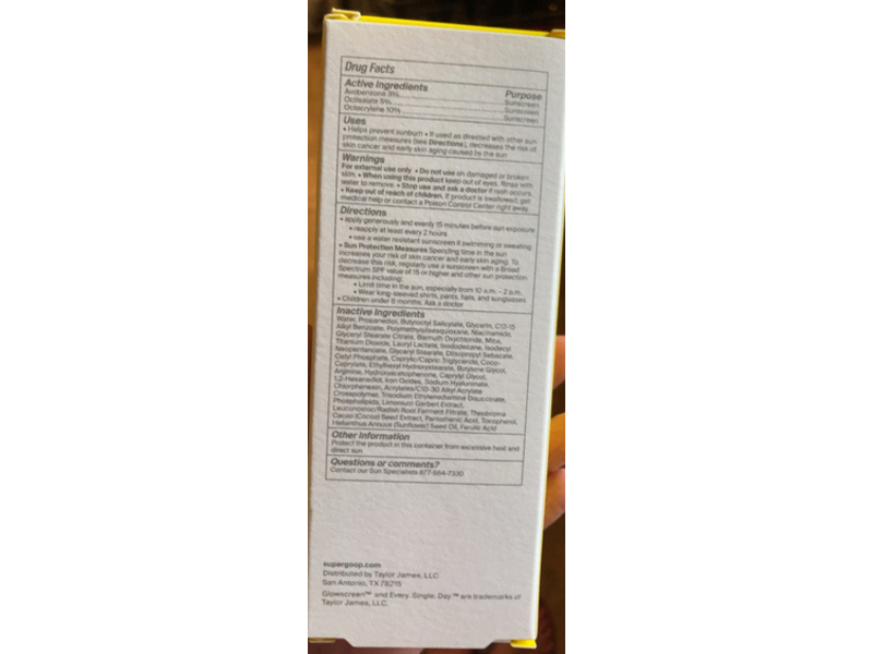 Supergoop! Glowscreen, Sunrise, SPF 40 PA +++, 2.5 fl oz/73.9 mL