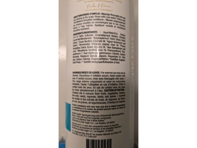 Raw Sugar The Moisture Smoothie Shampoo, 18 fl oz/532 mL, Pack Of 2