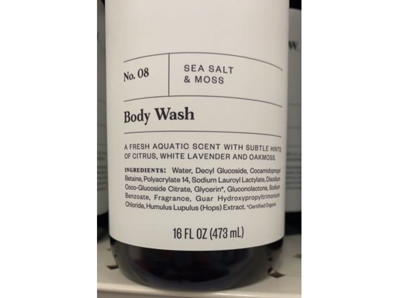 Goodfellow & Co No. 08 Body Wash, Sea Salt & Moss, 16 fl oz/473 mL