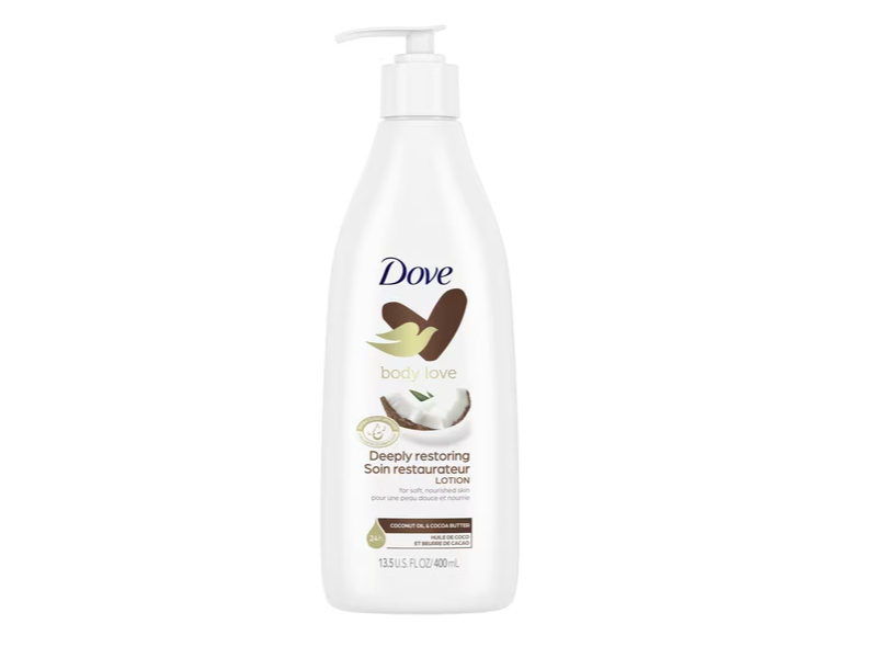 Dove Deeply Restoring Lotion, Coconut Oil & Cocoa Butter, 13.5 fl oz/400 mL