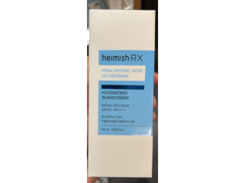Heimish Rx Hydrating Sunscreen, Hyaluronic Acid, SPF 50+ PA++++, 1.69 fl oz/50 mL