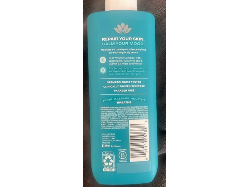 Olly Mood + Skin Body Serum, Calm, 8 fl oz/236 mL