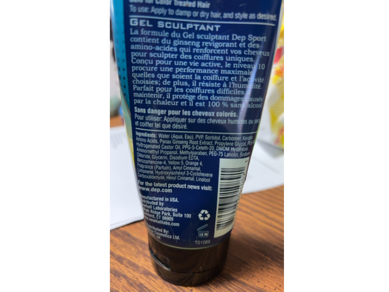 Dep Sport Sculpting Gel, Hold Level 10, 8 oz