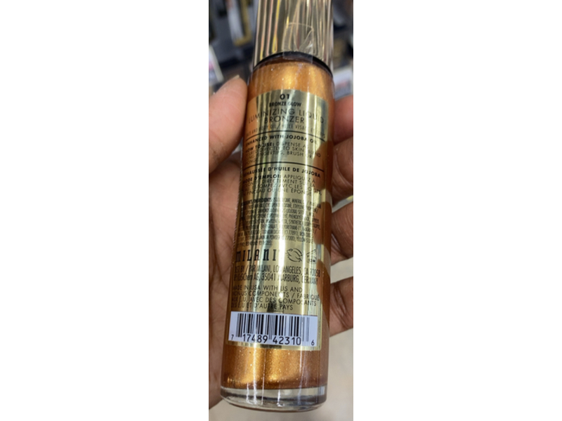 Milani Glow Luminizing Liquid Bronzer, Bronze Glow, 1.7 fl oz/50 mL