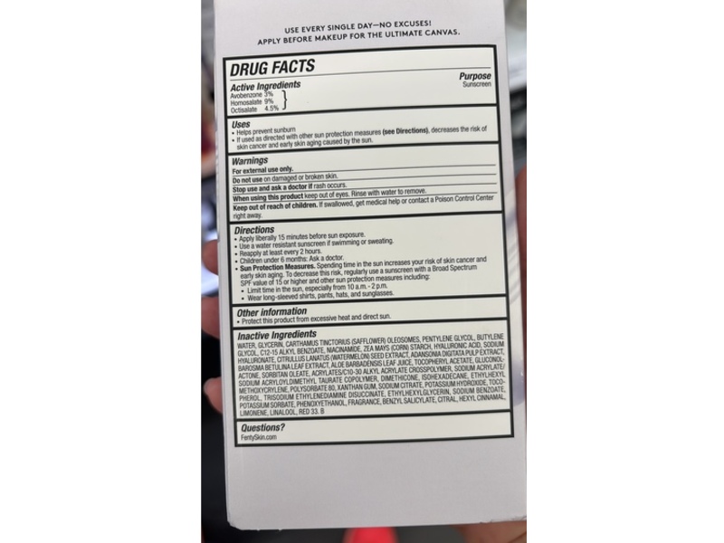 Fenty Skin Hydra Vizor Invisible Moisturizer Sunscreen, SPF 30, 1.7 fl oz/50 mL