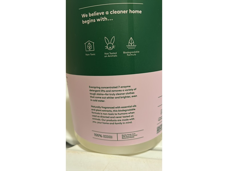 Ever Spring Laundry Detergent, Lavender & Bergamot, 64 Loads, 100 fl oz/2.9 L