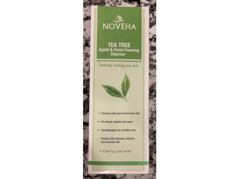 Noveha Eyelid & Facial Foaming Cleanser, Tea Tree, 3.38 fl oz/100 mL