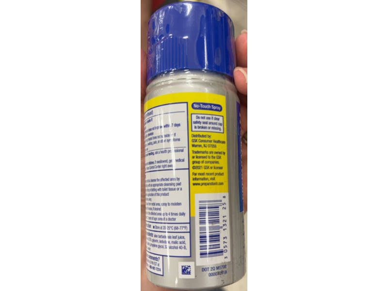 Preparation H Rapid Relief Hemorrhoidal Spray, Lidocaine, 3.8 oz/107.7 g