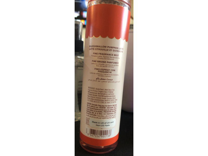 Bath & Body Works Fine Fragrance Mist, Marshmallow Pumpkin Latte,8 fl oz/236 mL