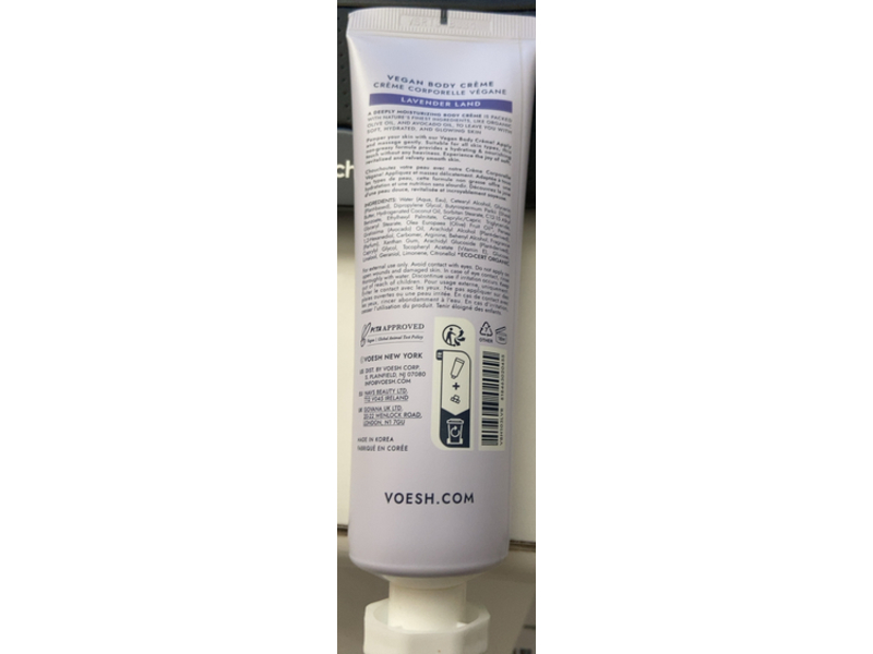 Voesh Vegan Body Creme, Lavender Land, 3 fl oz/88 mL