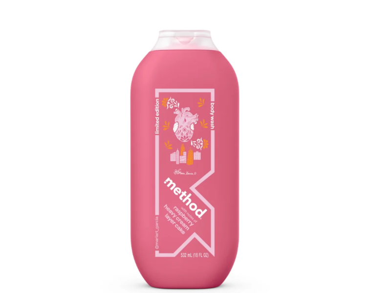 Method Body Wash, Raspberry Heavy Cream-Layer Cake, 18 fl oz/532 mL