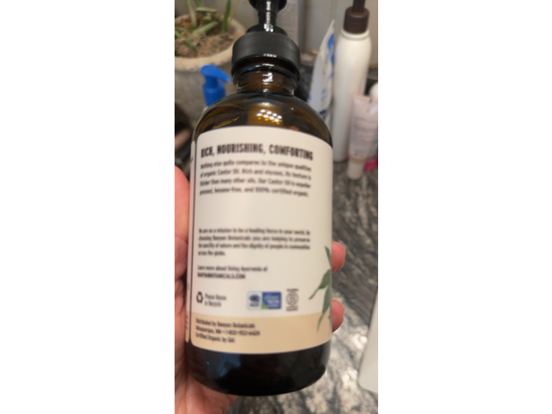 Banyan Botanicals Organic Castor Oil, Pure & Refined, 8 fl oz/236 mL