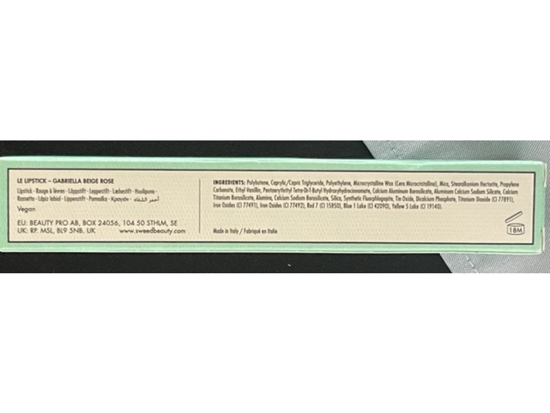 Sweed Le Lipstick, Gabriella Beige Rose, 0.08 oz/2.5 g