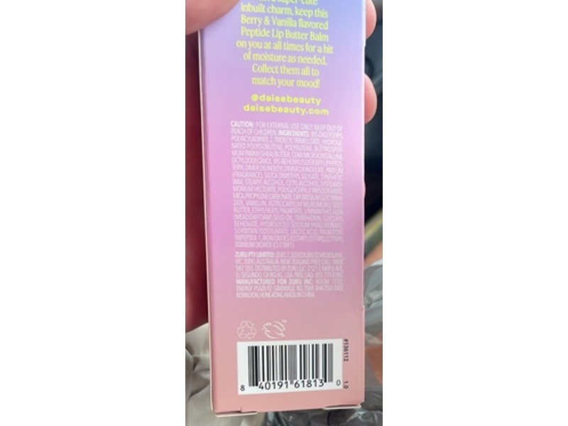Daise Peptide Lip Butter Balm, Berry & Vanilla, 0.5 fl oz/15 mL