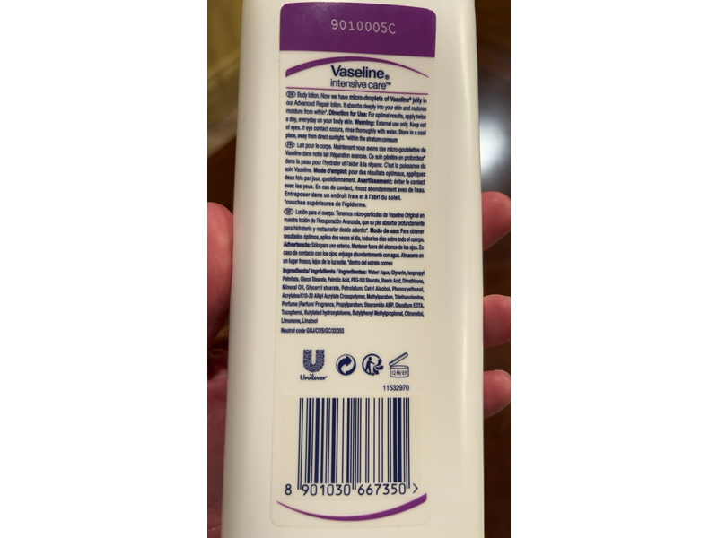 Vaseline Intensive Care Advanced Repair Body Lotion, 13.52 oz/400 mL, Pack Of 6