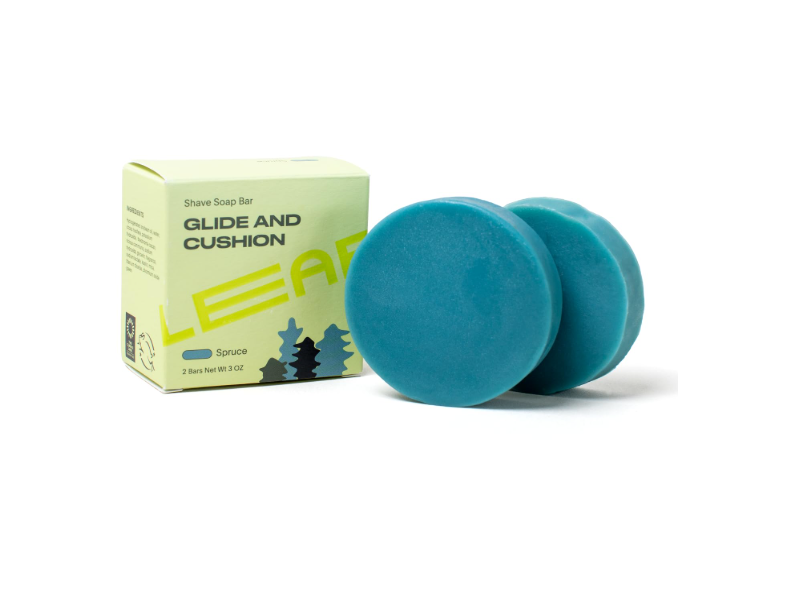 Leaf Glide And Cushion Shave Soap Bar, Spruce, 3 oz, Pack Of 2