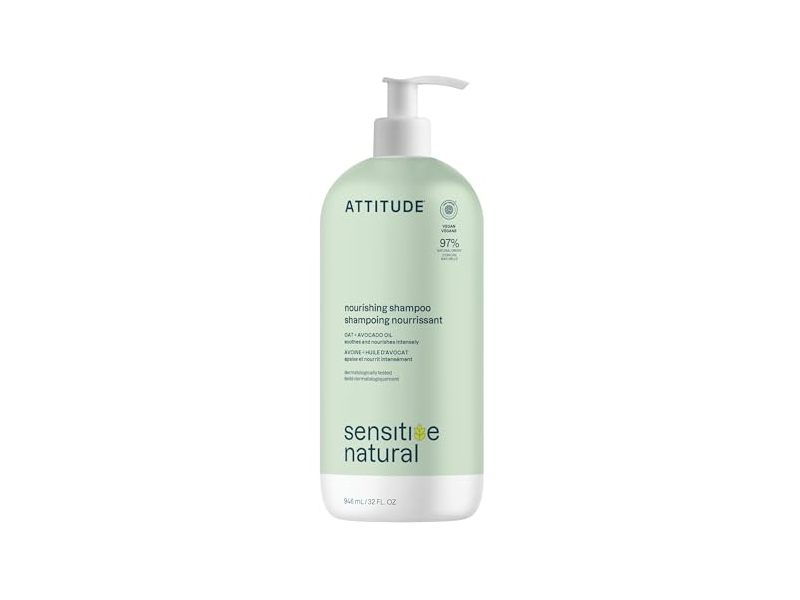 Attitude Sensitive Natural Nourishing Shampoo, Oat Avocado Oil, 32 fl oz/946 mL