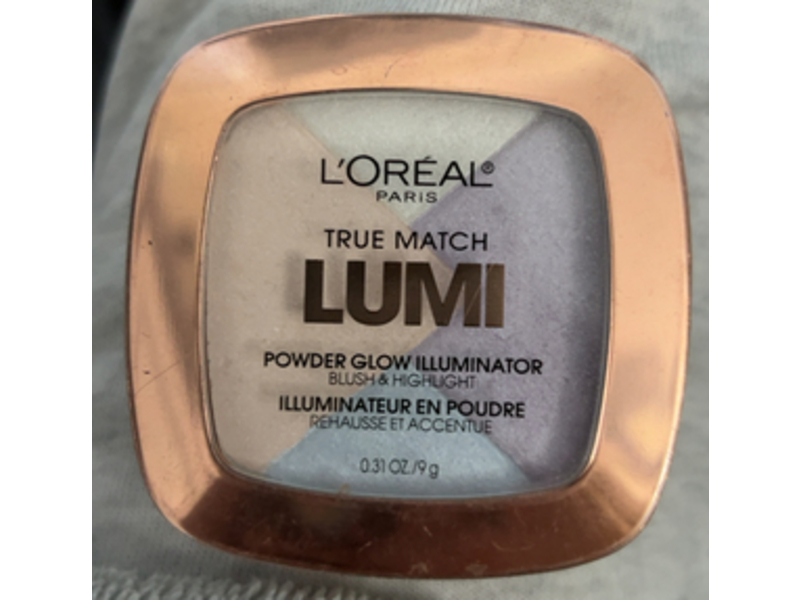 L'Oreal Paris True Match Lumi Powder Glow Illuminator Blush & Highlight, C302 Ice, 0.31 oz/9 g