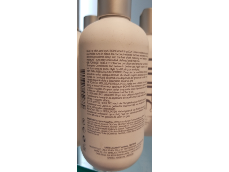 Unite Hair Boing Defining Curl Cream, 8 fl oz/236 mL