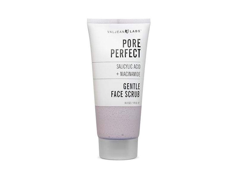 Valjean Labs Pore Perfect Gentle Face Scrub, Salicylic Acid+Niacinamide , 6 oz/170 g