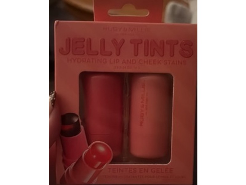 Ruby & Millie Jelly Tints Hydrating Lip & Cheek Stains, Flame/Bliss, 0.34oz/10 g, Pack Of 2