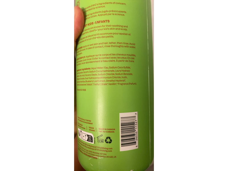 Attitude Kids Shampoo & Body Wash, Watermelon & Coco, 32 fl oz/946 mL
