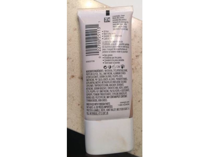 CoverGirl Clean Matte Bb Cream, 530 Light/Medium, 1 fl oz/30 mL