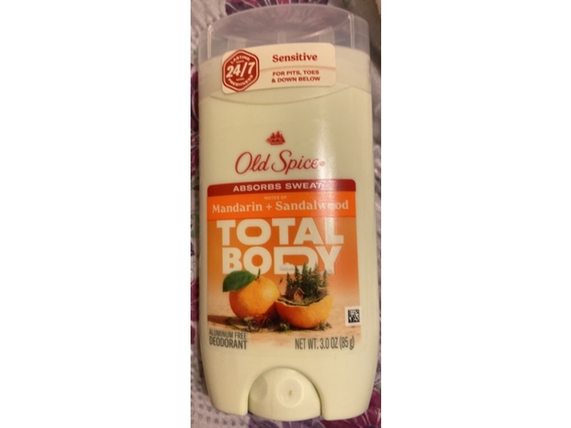 Old Spice Total Body Deodorant Stick, Mandarin + Sandalwood, 3 oz/85 g