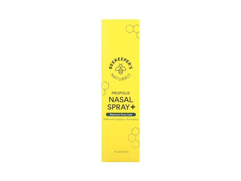 Beekeepers Naturals Propolis Plus Nasal Spray, Propolis, Oregano + Eucalyptus, 1 fl oz/30 mL