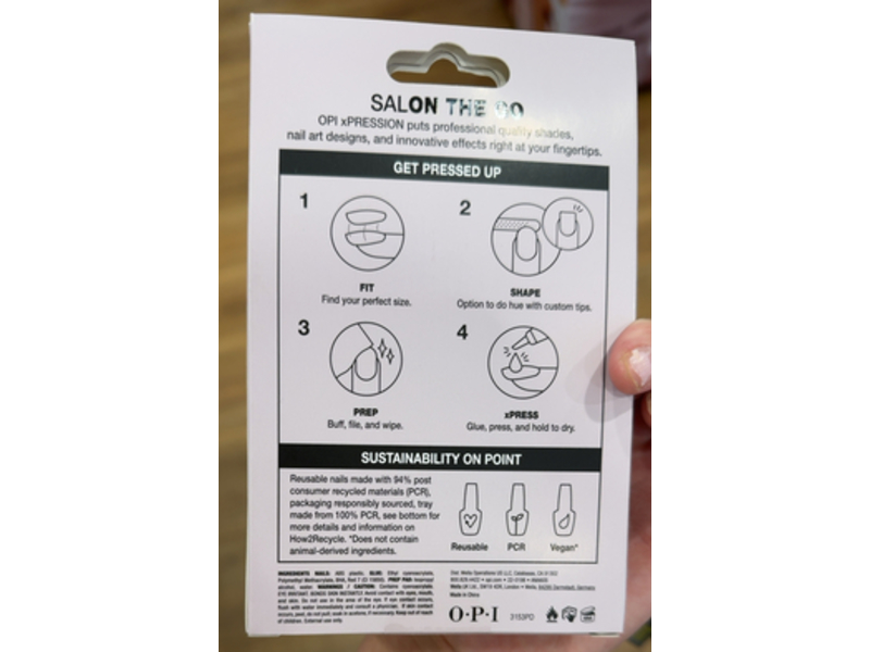 OPI Xpress/On Instant Gel Nail, Don't Bossa Nova Me Around, 0.07 oz/2 g, 30 Count