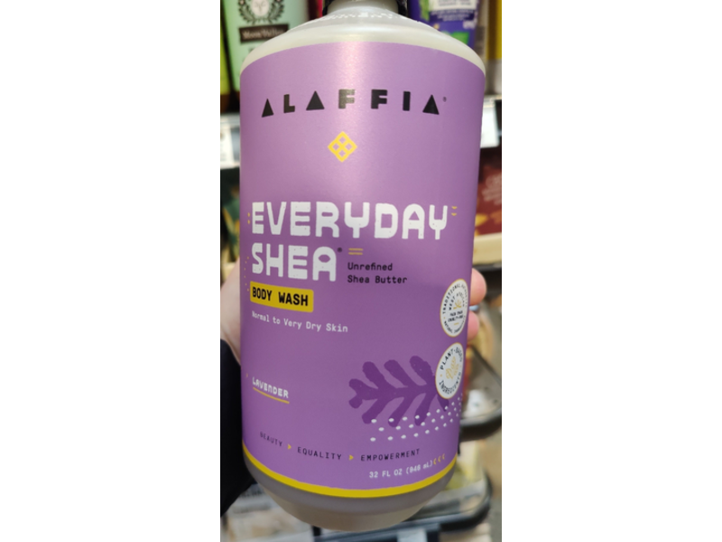 Alaffia Everyday Shea Body Wash, Lavender, 32 oz/946 mL